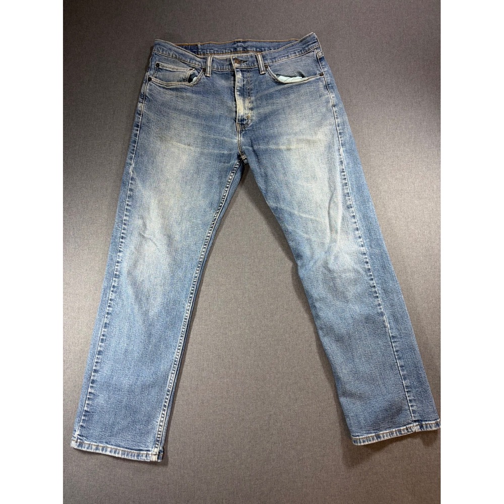 Levis 505 Regular Fit Straight Leg Jeans Mens W34 L30 Medium Wash Blue Denim